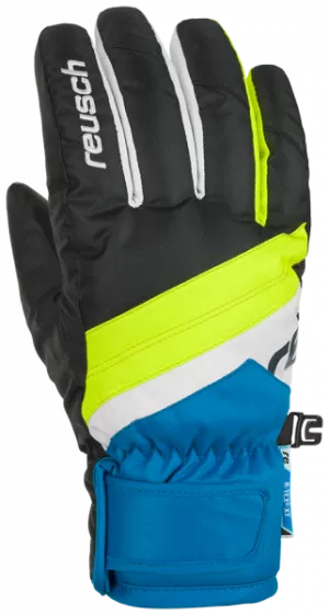 Dětské lyžařské rukavice Reusch Dario R-TEX XT JUNIOR black/brilliant blue