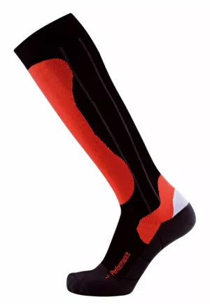 Pánske lyžiarske termo ponožky merino, červené-čierne Sidas Performace
