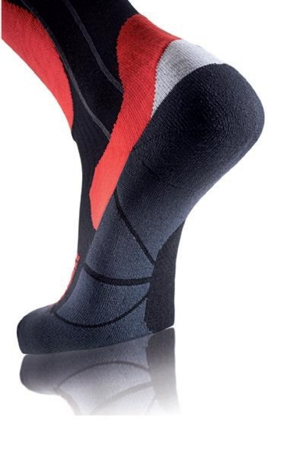 Pánské lyžařské termo ponožky merino, červené-černé Sidas Performace