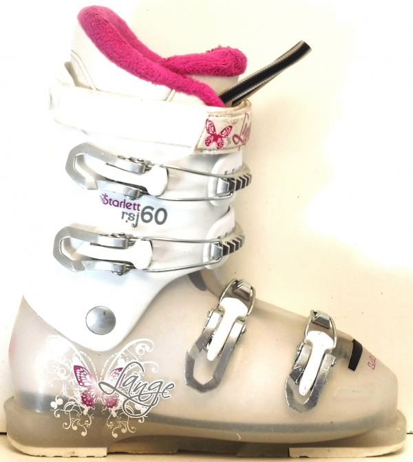 Detské lyžiarky BAZÁR Lange Starlett 50 White Pink/butterfly 235