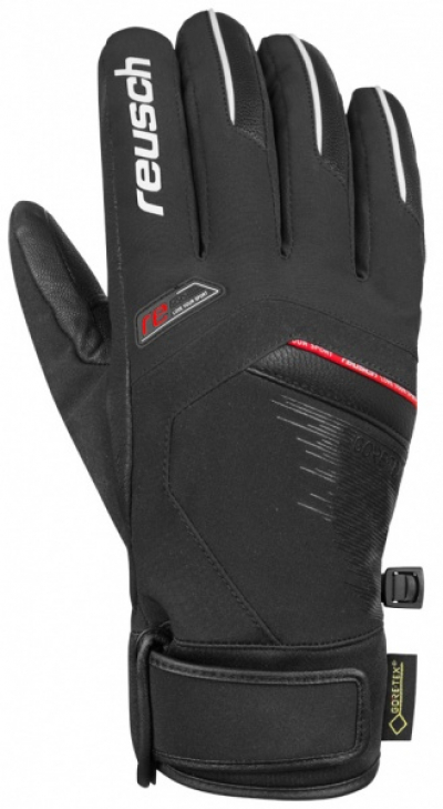 Lyžiarske rukavice Reusch Beat GTX black/white/fire red