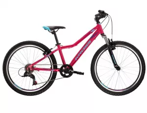 Detský dievčenský bicykel Kross Lea JR 1.0 24” lesklý ružovo-modro-fialový