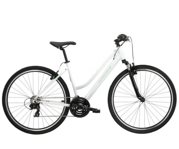 Dámsky crossový bicykel Kross Evado 1.0 28” lesklý bielo-tyrkysový