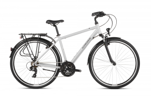 Pánsky trekový bicykel Kross Trans 1.0 28” matný sivo-čierny