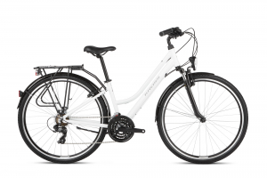 Dámsky trekový bicykel Kross Trans 1.0 28” matný bielo-sivý