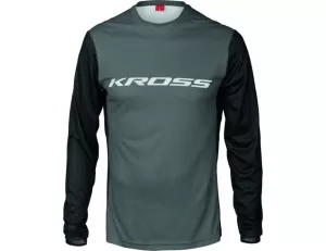 Pánsky cyklistický dres Kross Hyde Long Sleeve grey