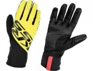 Pánske cyklistické rukavice Kross Controvento black/yellow