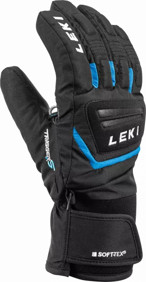 Detské lyžiarske rukavice Leki Griffin S Junior black-cyan