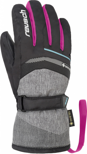 Lyžařské rukavice Reusch Bolt GTX junior black/black melange/pink glo