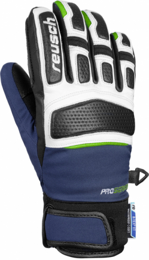 Juniorské lyžařské rukavice Reusch Mastery R-Tex XT Jr. dress blue-neon green