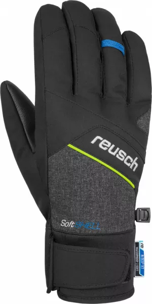 Lyžařské rukavice Reusch Luke R-tex XT black melange/safety yellow/brilliant blue