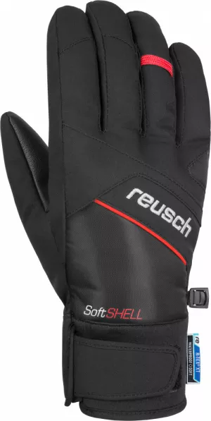 Lyžařské rukavice Reusch Luke R-tex XT black/fire red