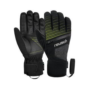 Lyžiarske rukavice Reusch Theo R-Tex dress black/neon green