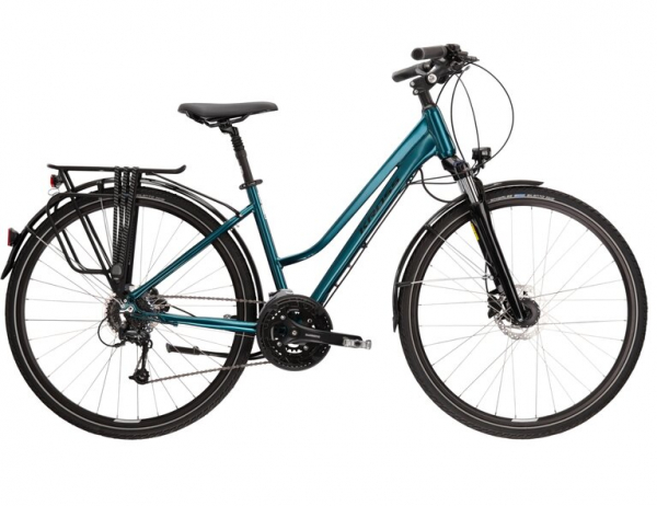 Dámsky trekový bicykel Kross Trans 8.0 28” lesklý tyrkysovo-čierny