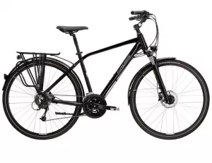 Pánsky trekový bicykel Kross Trans 8.0 28” lesklý čierno-sivý