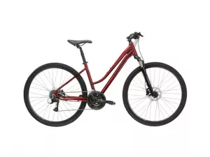 Dámsky trekový bicykel Kross Evado 4.0 28” rubínovo-čierný