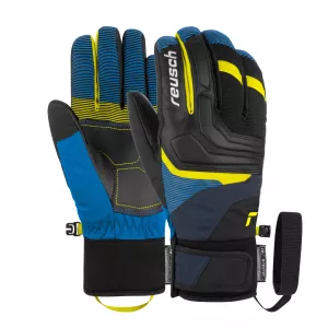 Pánské Lyžařské rukavice Reusch Strike R-TEX XT black/dress blue/yellow