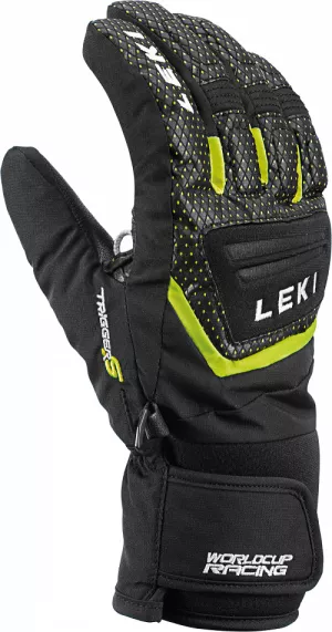 Juniorské lyžiarske rukavice Leki Worldcup S Junior black/ice lemon