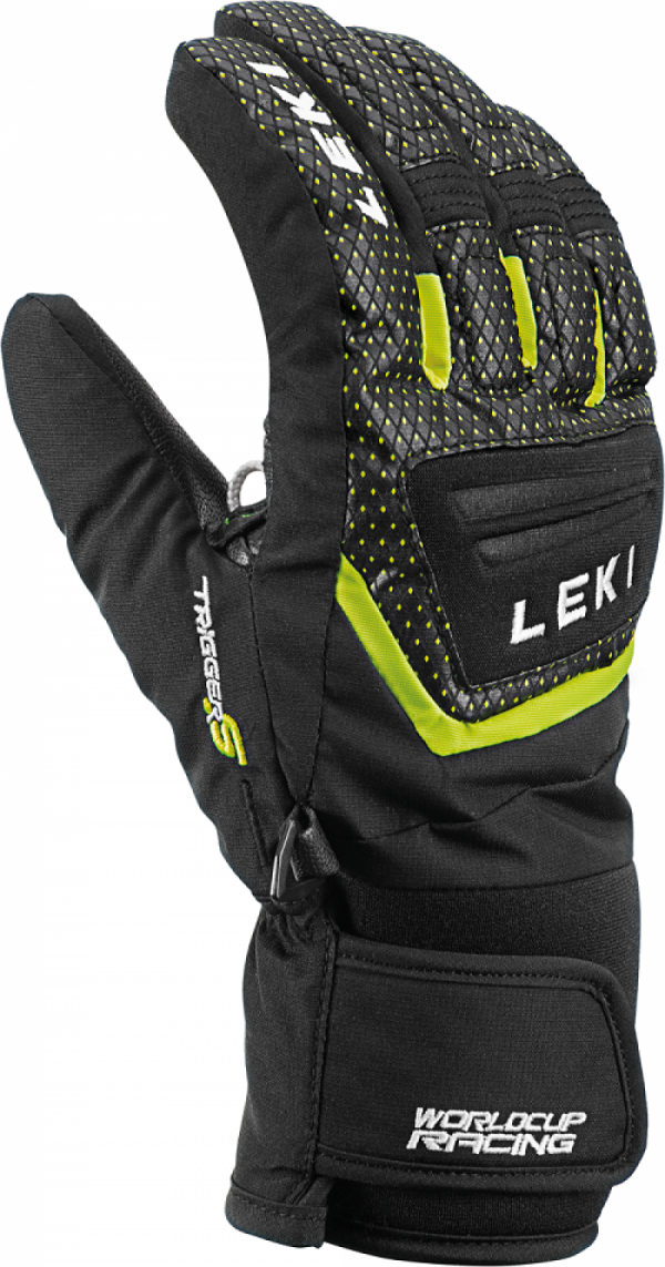 Juniorské lyžařské rukavice Leki Worldcup S Junior black/ice lemon