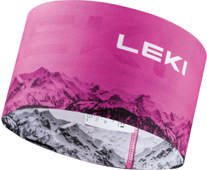 Lyžařská čelenka Leki XC Headband neon pink/white