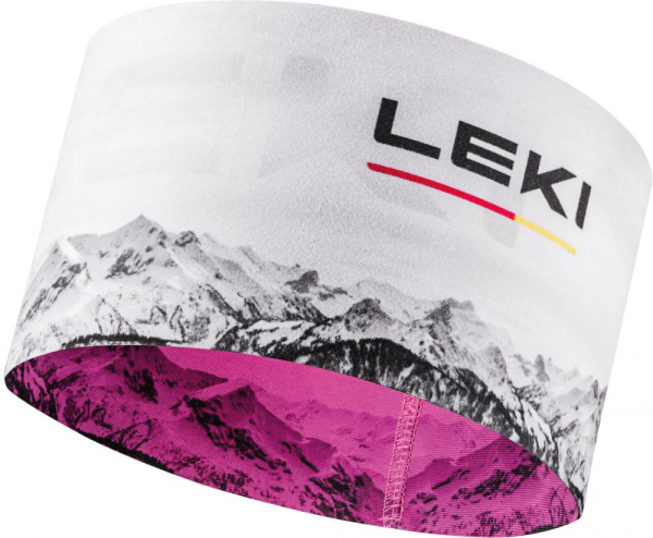 Lyžiarska čelenka Leki XC Headband neon pink/white