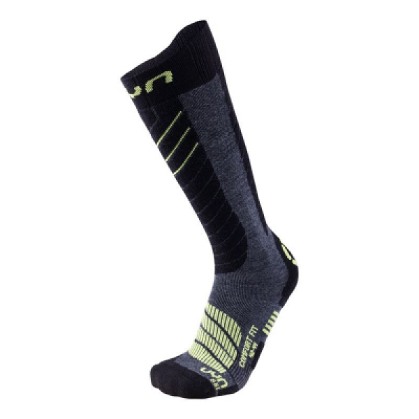 Pánské lyžařské termo ponožky merino UYN SKI COMFORT FIT Grey/Lime
