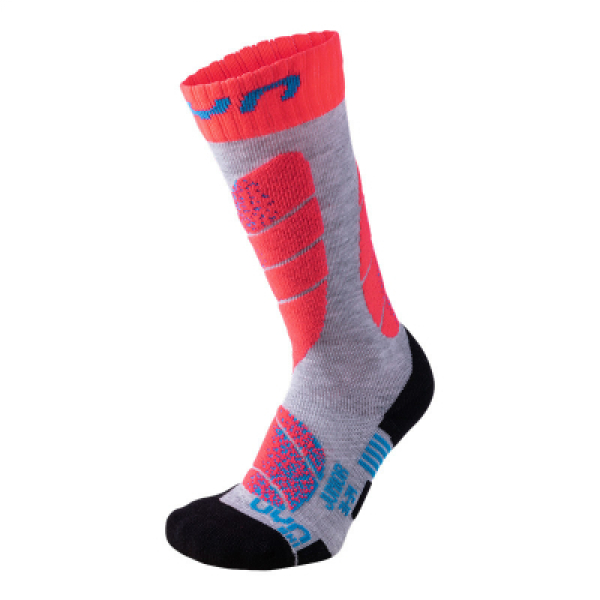 Dětské lyžařské ponožky UYN SKI JUNIOR Grey/Coral Fluo