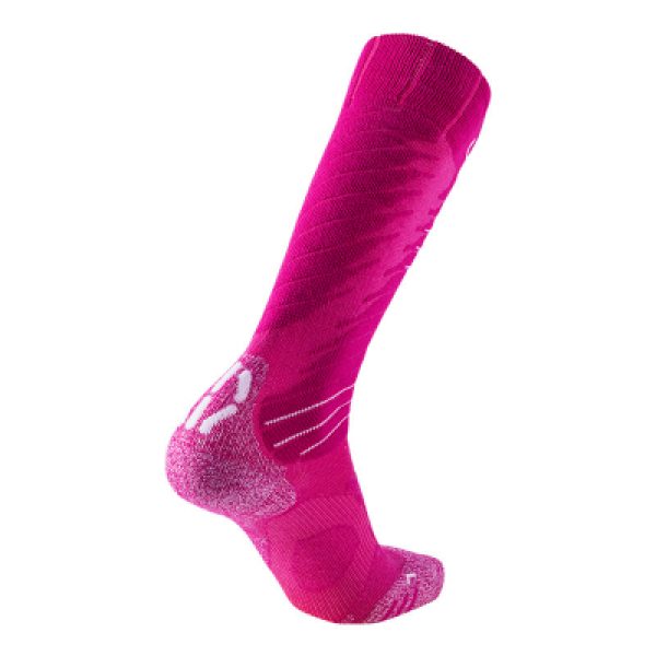 Dámské růžové lyžařské termoponožky merino UYN SKI COMFORT FIT Pink/White