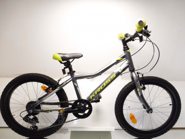 Detský bicykel BAZÁR Kross Hexagon Mini 1.0 20” lesklý grafitovo-limetkovo-strieborný