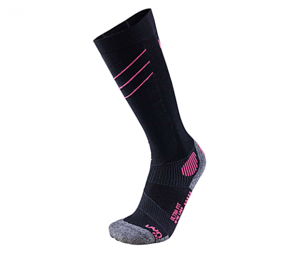 Dámské lyžiarske merino termo ponožky UYN SKI ULTRA FIT Black/Pink Paradise