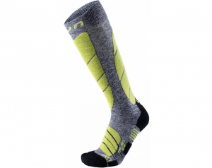 Pánské lyžařské merino termo ponožky Ski Pro Race Socks grey melange/green lime
