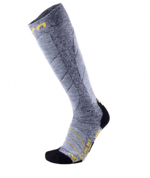 Pánské lyžařské merino ponožky Ski Pro Race Socks Grey Melange/Pearl Grey