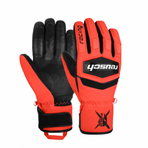 Juniorské Lyžiarske rukavice Reusch Worldcup Warrior R-TEX XT Jr. black/fluo red