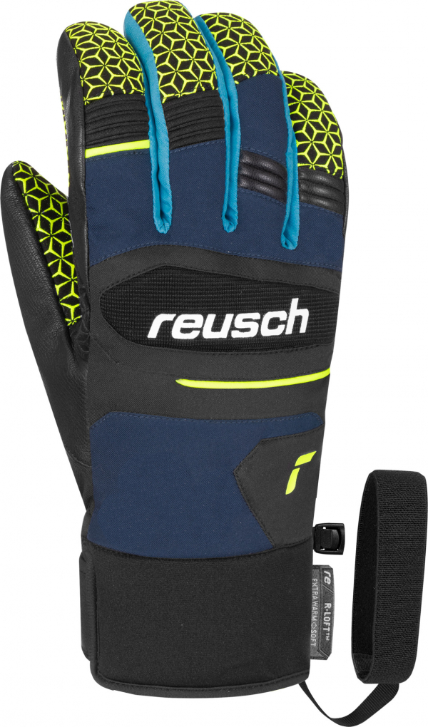 Pánske Lyžiarske rukavice Reusch Scorpion R-Tex XT black/dress blue/safety yellow