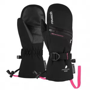 Juniorské lyžiarske rukavice Reusch Lando R-TEX XT Junior Mitten black/pink glo