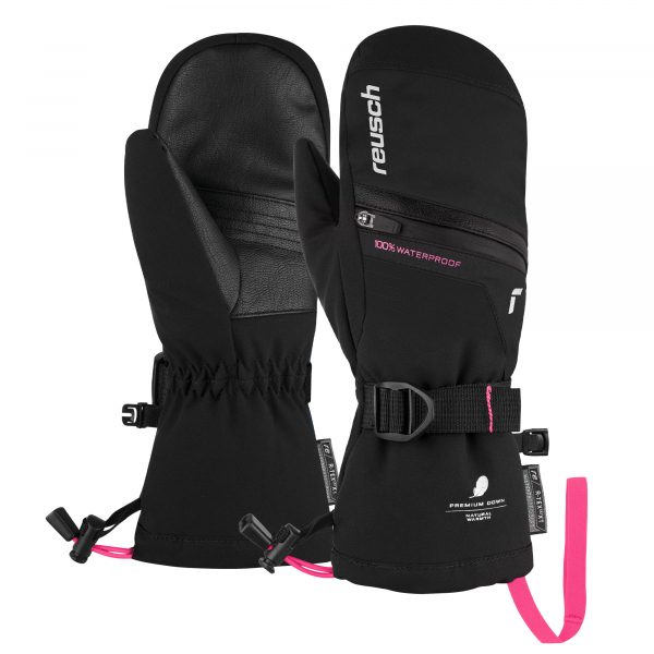 Juniorské lyžařské rukavice Reusch Lando R-TEX XT Junior Mitten black/pink glo