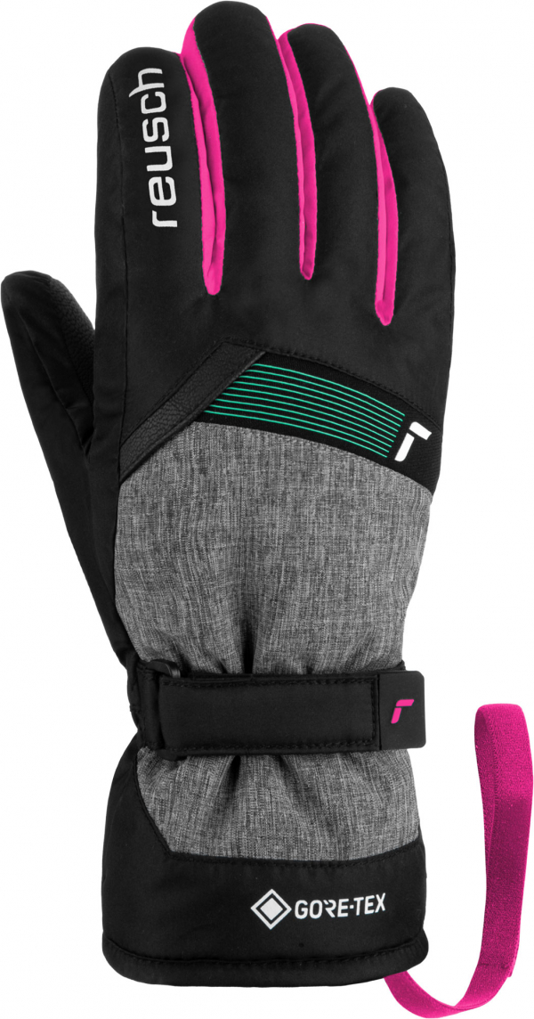 Juniorské lyžiarske rukavice Reusch Flash GORE-TEX Junior black/black melange/pink