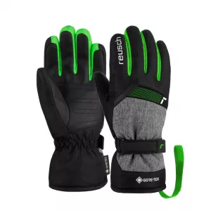 Juniorské lyžiarske rukavice Reusch Flash GORE-TEX Junior black/black melange/neon green