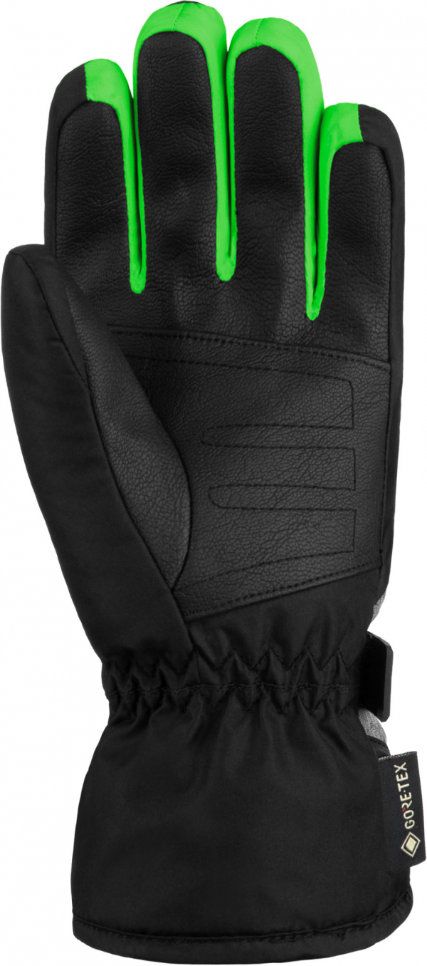 Juniorské lyžiarske rukavice Reusch Flash GORE-TEX Junior black/black melange/neon green