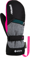 Juniorské lyžiarske rukavice Reusch Flash GORE-TEX Junior Mitten black/black melange/pink