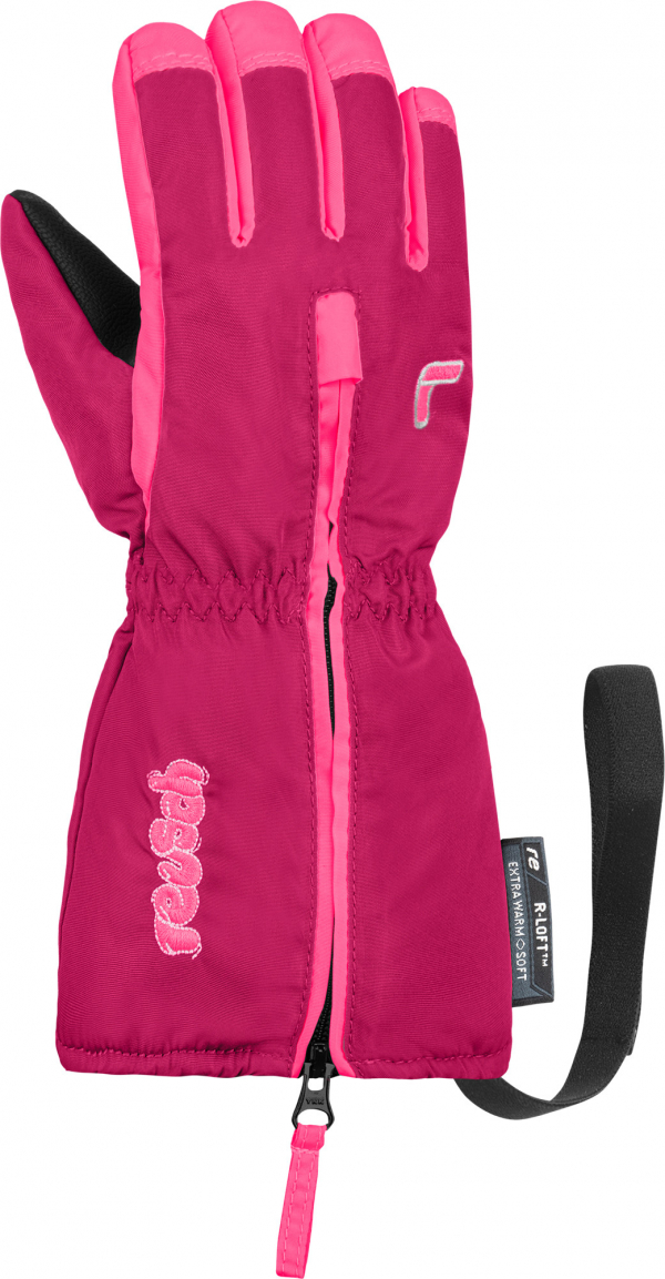 Detské lyžiarske rukavice Reusch Tom purple/pink
