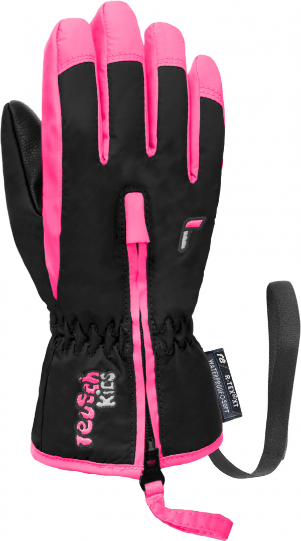Detské lyžiarske rukavice Reusch Ben black/pink