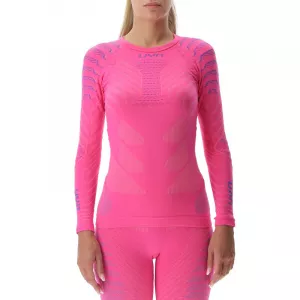 Dámske termo tričko s dlhým rukávom round neck - termoprádlo UYN RESILYON magenta/pink