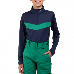 Detské funkčné oblečenie KJUS Boys Gian Midlayer Half-Zip Atlanta Blue/Leaf Green