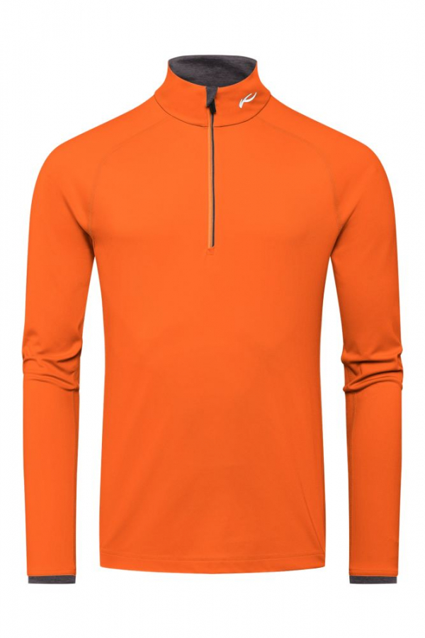 Termo tričko pánske - lyžiarske funkčné oblečenie, termoprádlo KJUS Men Feel Midlayer Half-Zip Kjus Orange