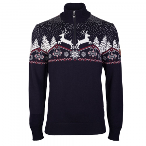 Pánsky vlnený Merino sveter Dale of Norway Christmas Masc Sweater - Navy Offwhite Redrose