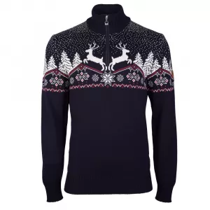 Pánsky Merino sveter Dale Christmas Masc Sweater - Navy Offwhite Redrose