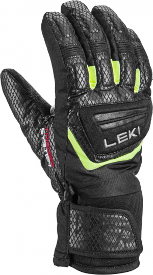 Juniorské lyžařské rukavice Leki WCR Team 3D Junior black/ice lemon