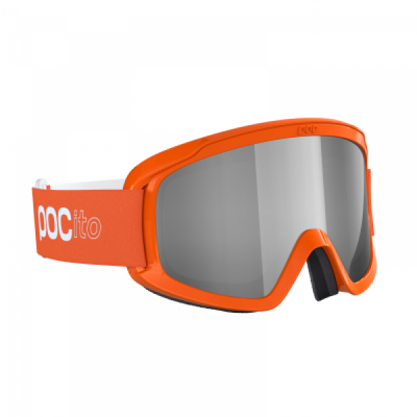 Detské lyžiarske okuliare POCito Opsin fluorescent orange-clarity spektris silver