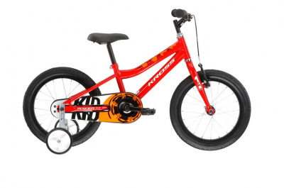 Detský chlapčenský bicykel Kross Racer 3.0 16” lesklý čierno-oranžovo-bielý
